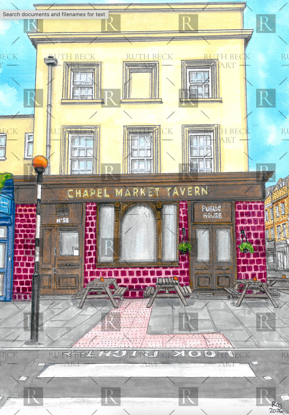CHAPEL MARKET TAVERN PUB, ISLINGTON - PRINT