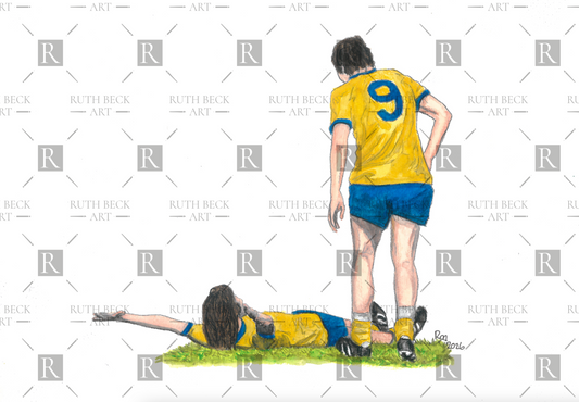 CHARLIE GEORGE CELEBRATING SCORING IN THE 1971 FA CUP FINAL - ARSENAL - PRINT
