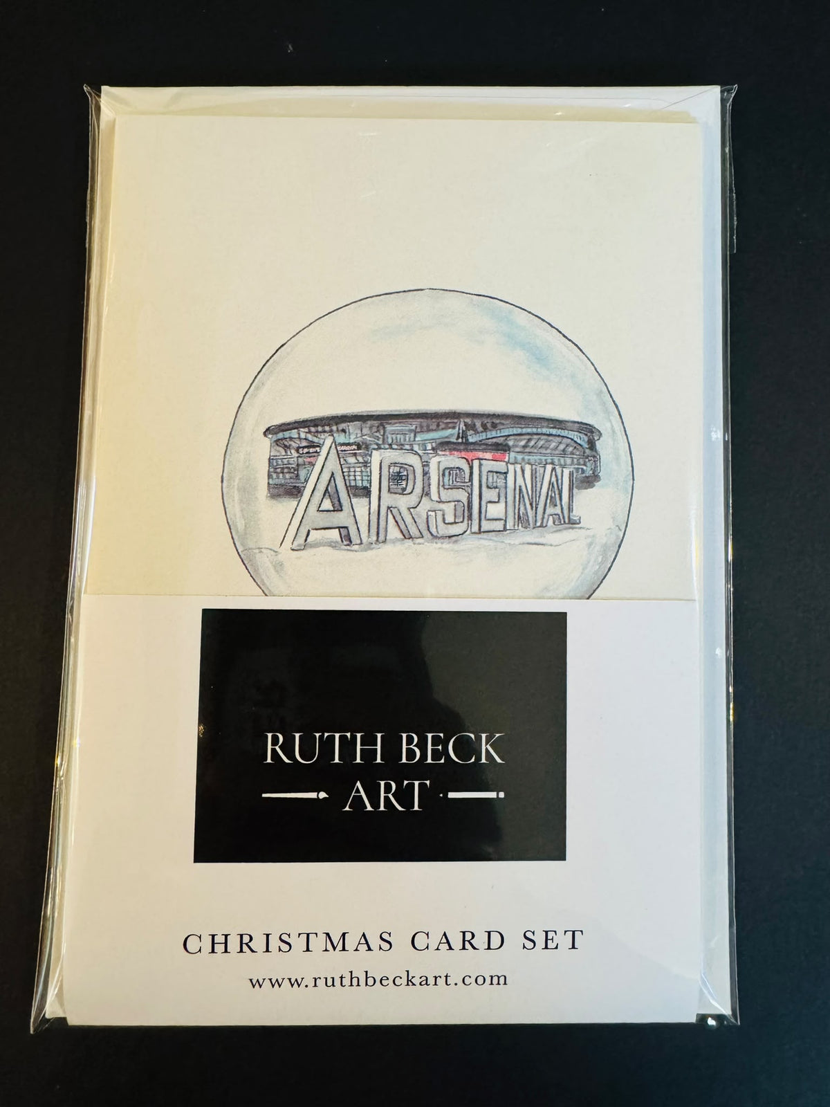 CHRISTMAS CARD SET - 4 x A6 Small cards & envelopes ARSENAL THEMED