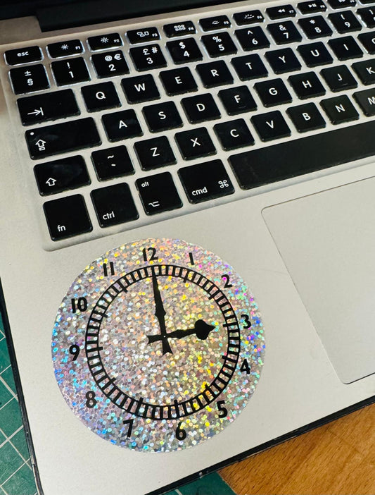 ARSENAL HIGHBURY CLOCK GLITTER STICKER - Large 76mm Sticker
