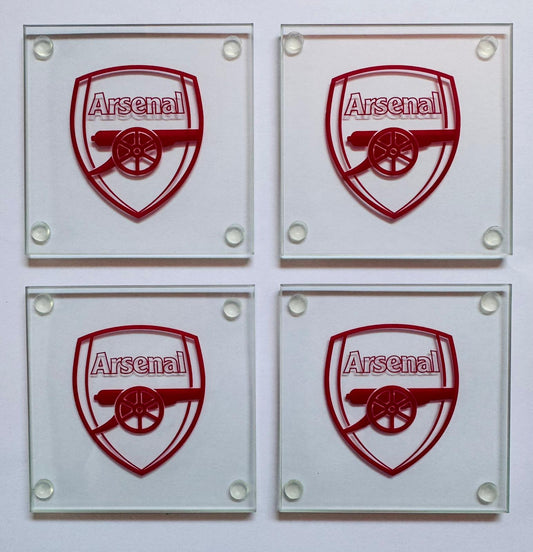 ARSENAL GLASS COASTER SET x 4