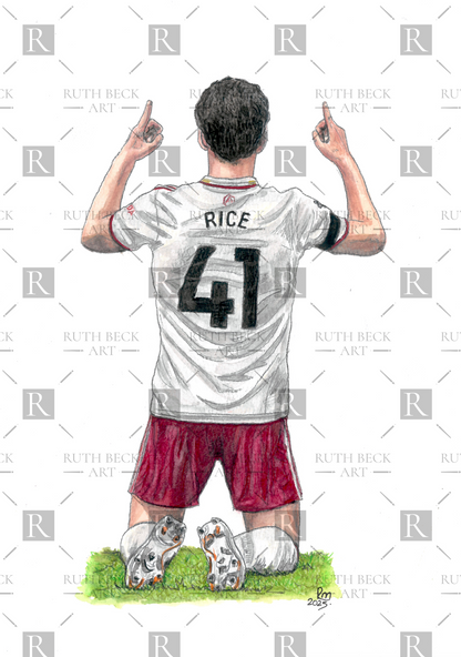 DECLAN RICE CELEBRATION ARSENAL V BURNLEY - PRINT