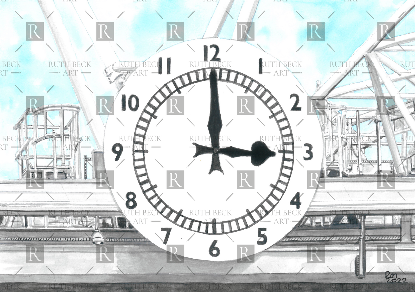 ARSENAL EMIRATES STADIUM CLOCK - PRINT