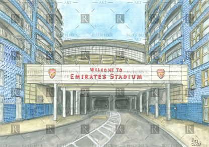 ARSENAL EMIRATES QUEENSLAND ROAD ENTRANCE - PRINT