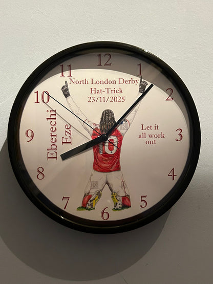 EZE HAT TRICK CELEBRATION - ARSENAL - CLOCK