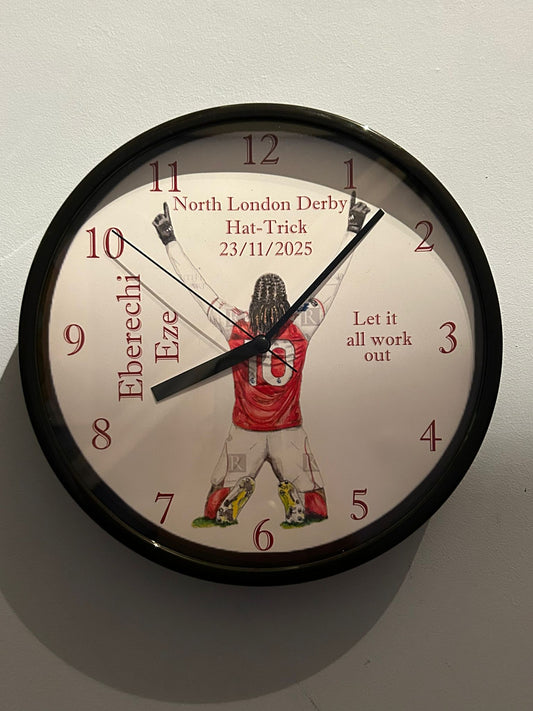 EZE HAT TRICK CELEBRATION - ARSENAL - CLOCK