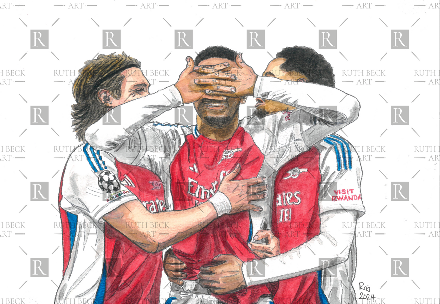 GABRIEL, CALAFIORI, SALIBA CELEBRATE - ARSENAL