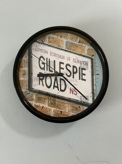 GILLESPIE ROAD SIGN - CLOCK
