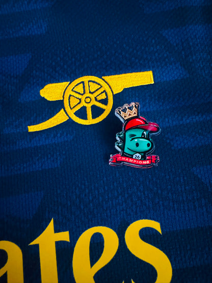ARSENAL GUNNERSAURUS CHAMPIONS BADGE - Custom Acrylic Pin Badge