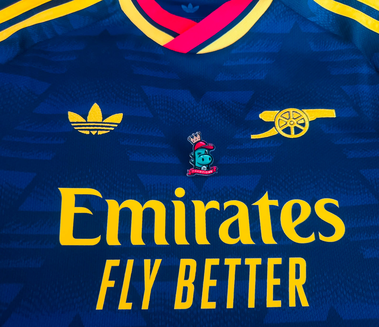ARSENAL GUNNERSAURUS CHAMPIONS BADGE - Custom Acrylic Pin Badge