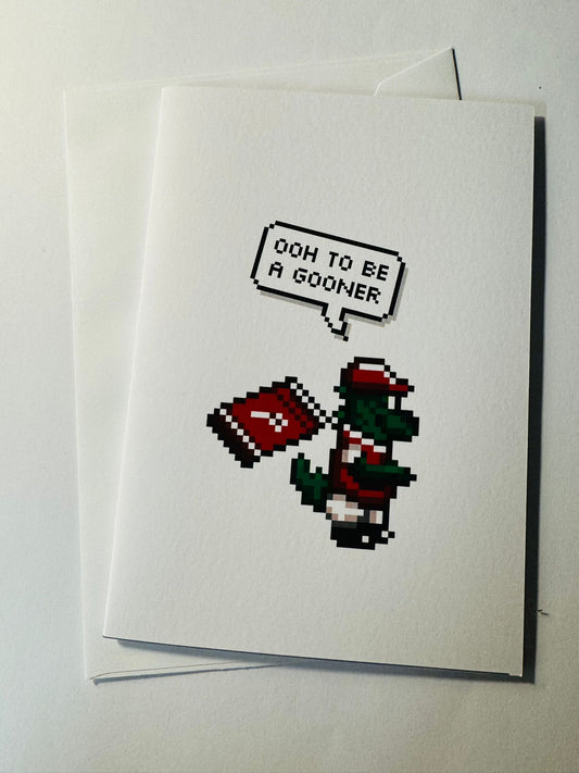 ARSENAL THEMED GUNNERSAURUS CARD - A6 Blank card & envelope