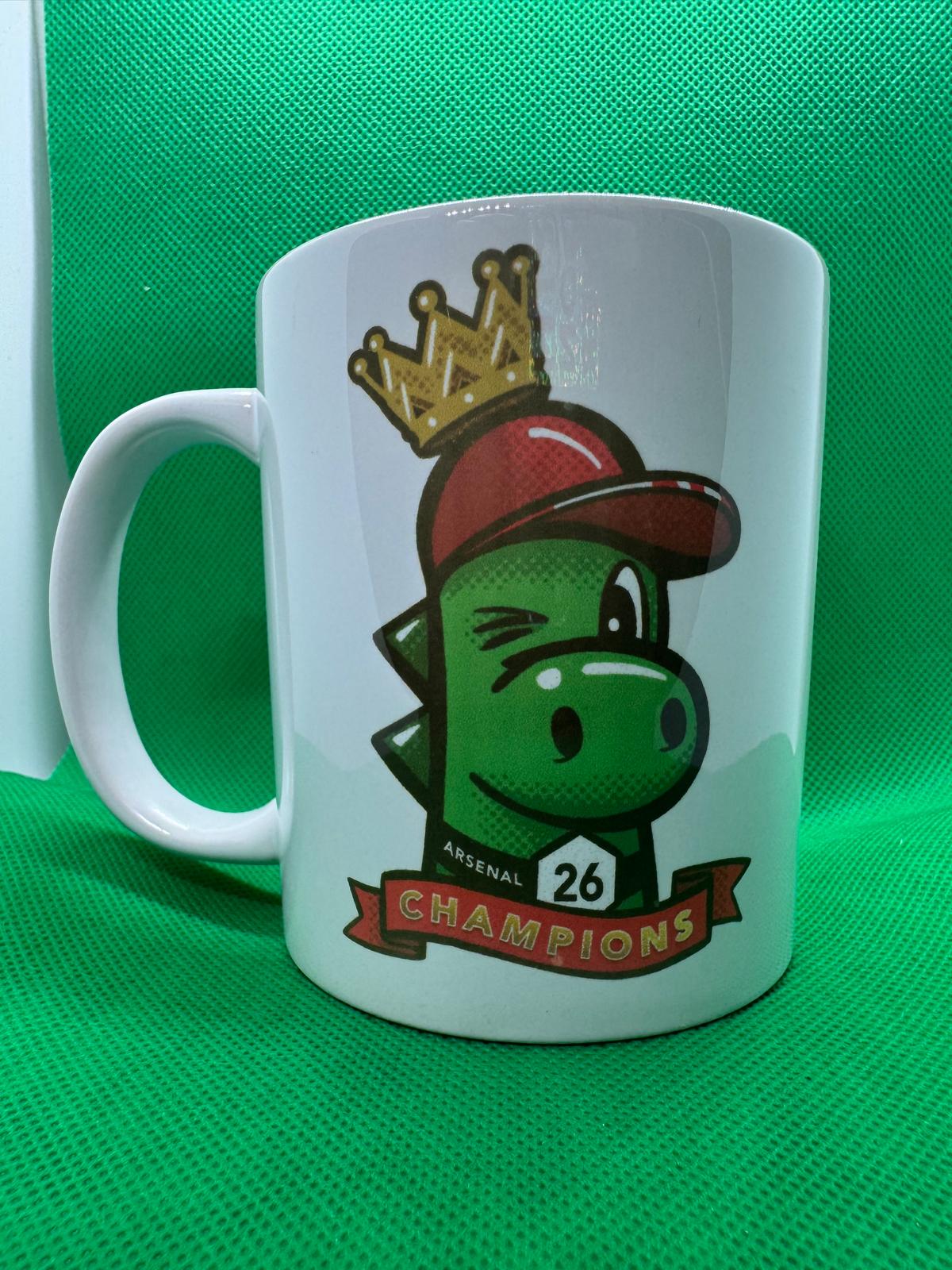 ARSENAL 11oz MUG SET OF 2 - TROPHY & GUNNERSAURUS