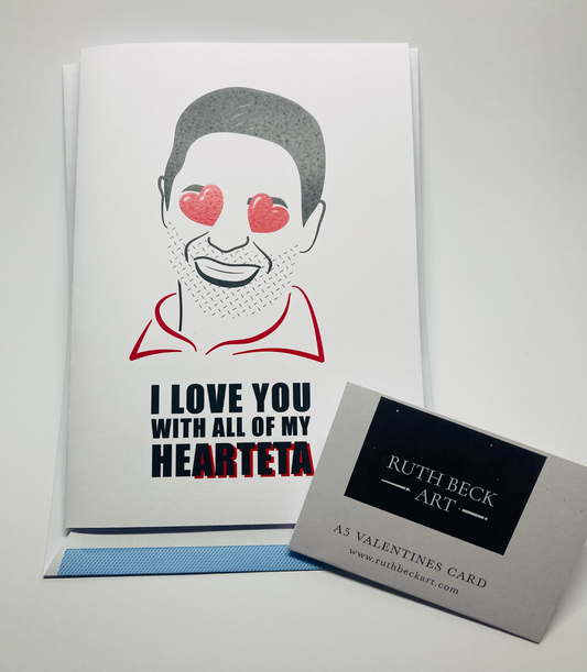 I LOVE YOU WITH ALL MY HEARTETA- A5 Blank card & envelope