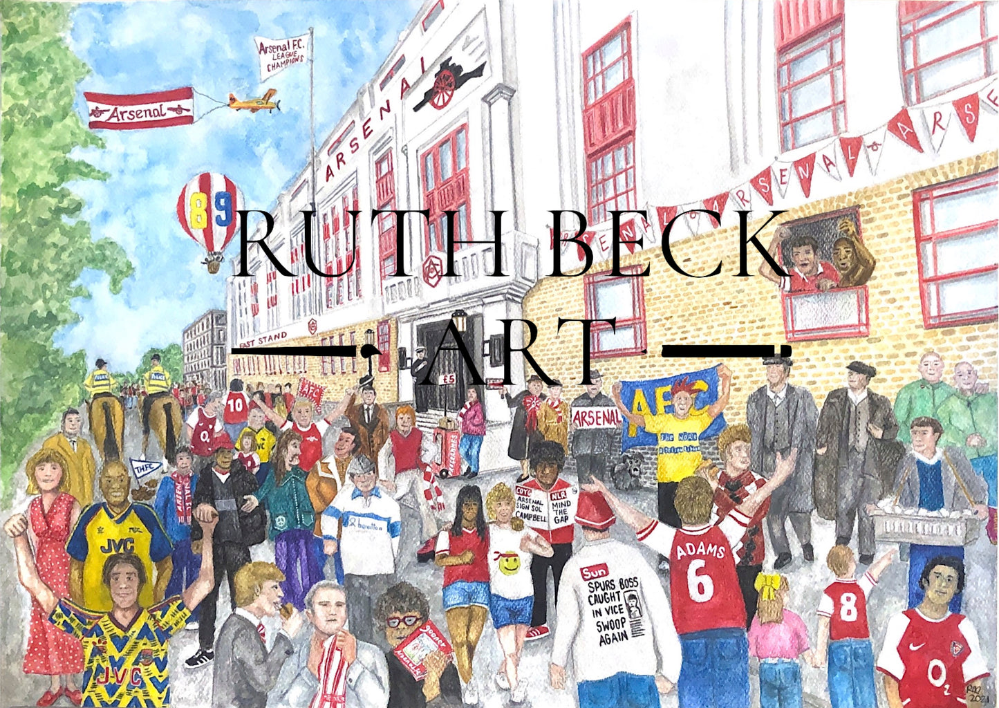HIGHBURY DAYS - ORIGINAL A2 WATERCOLOUR PAINTING