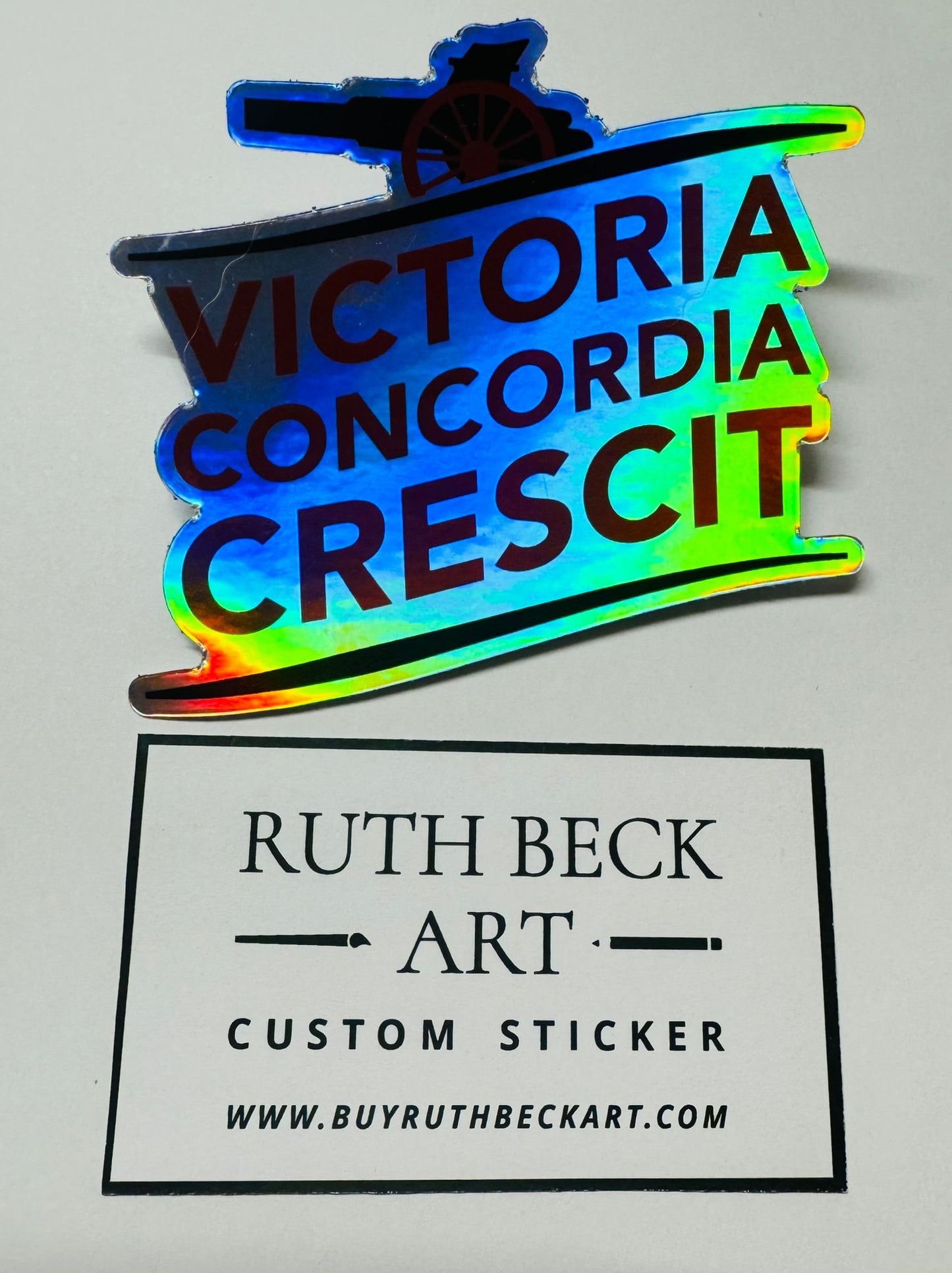 Victoria Concordia Crescit - Holographic Sticker