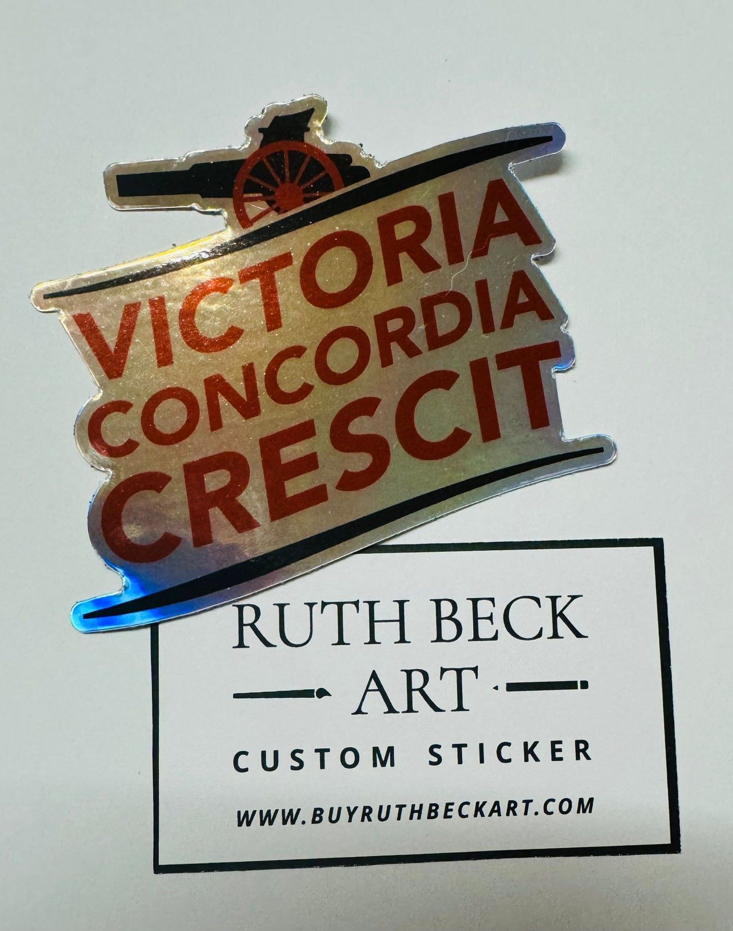 Victoria Concordia Crescit - Holographic Sticker