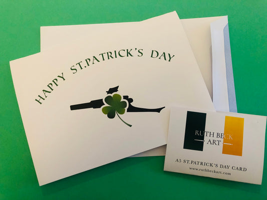 ST PATRICKS DAY CARD - ARSENAL CANNON - A5 Blank card & envelope