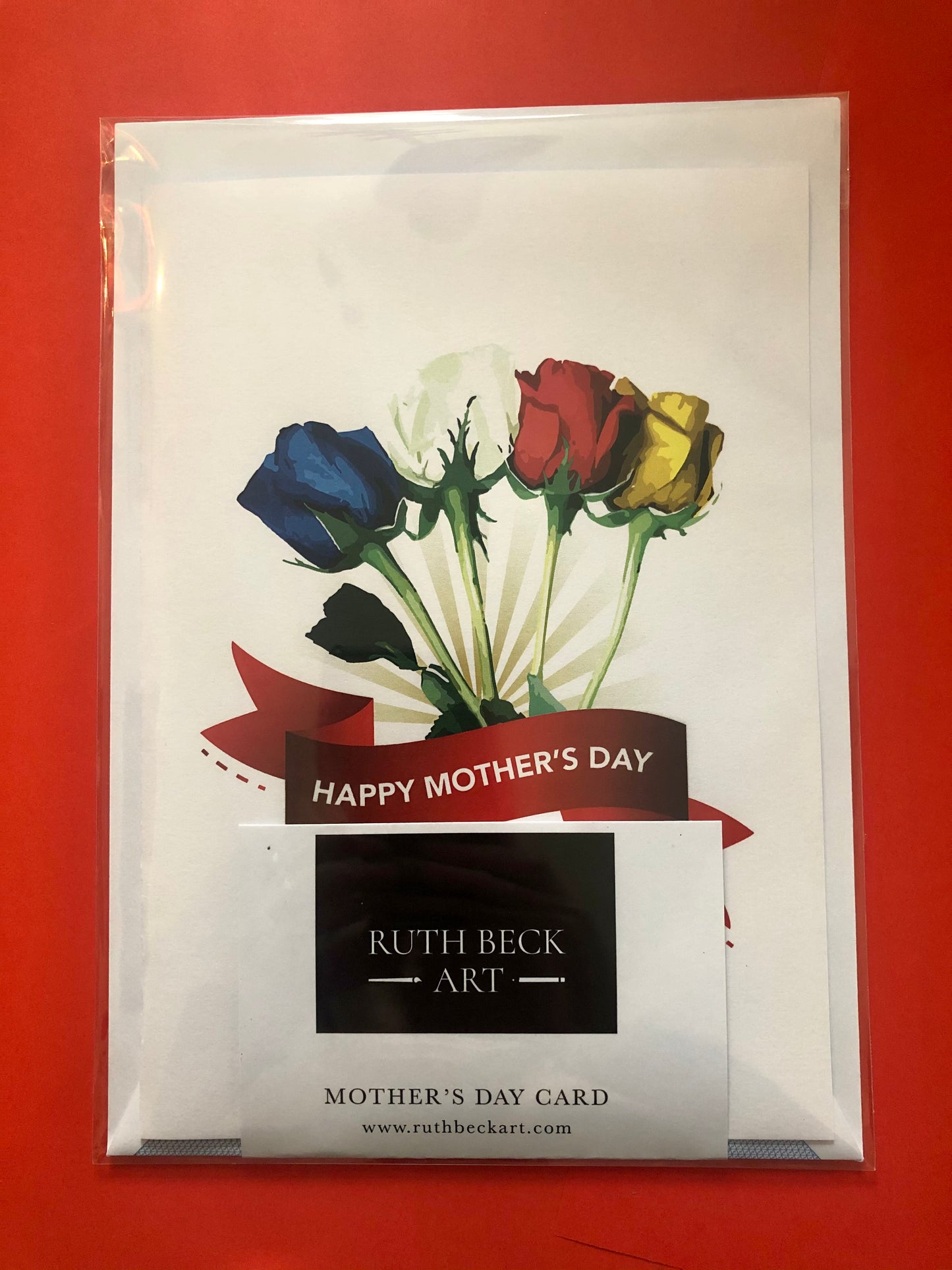 MOTHERS DAY ROSES - A5 Blank card & envelope