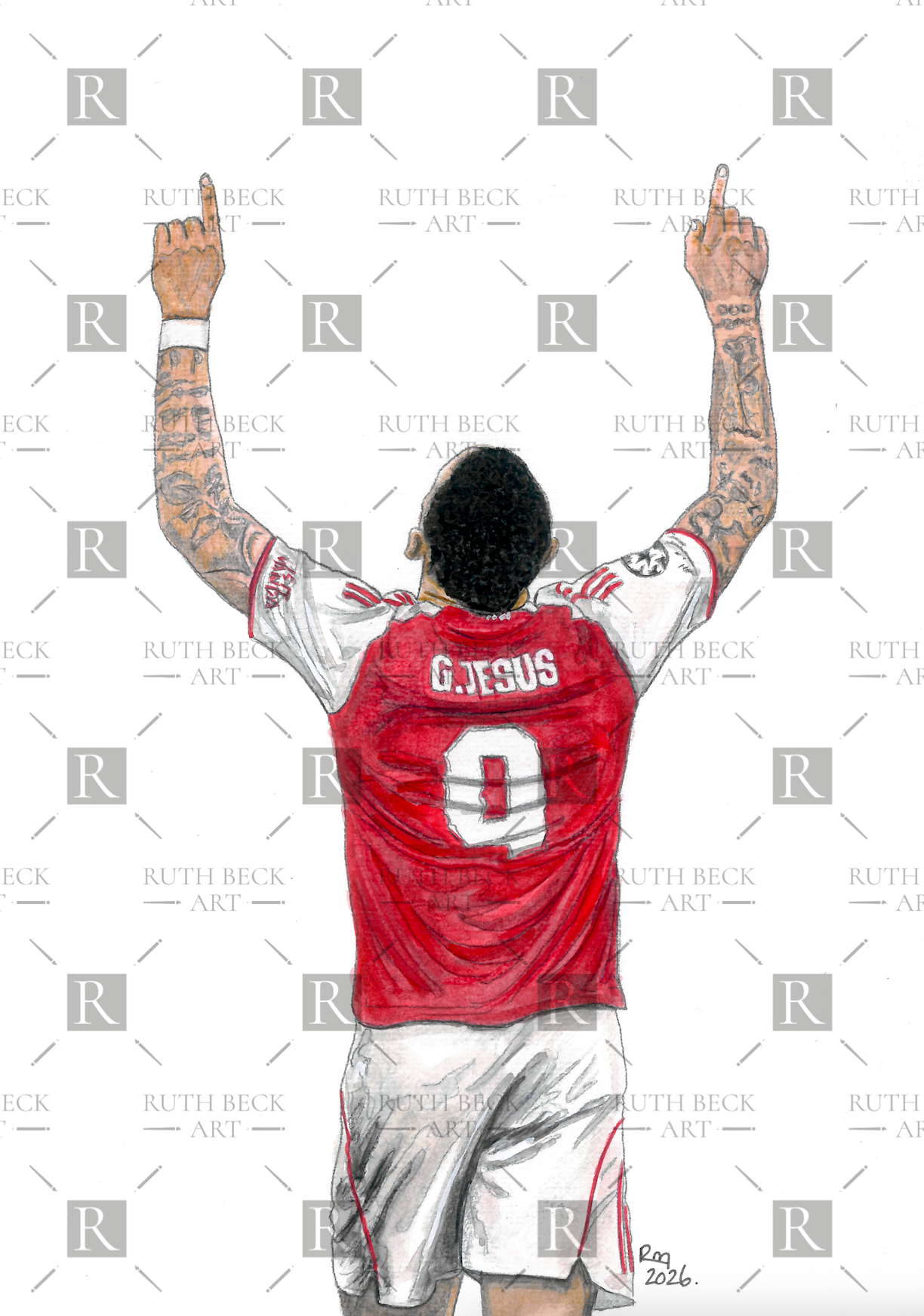 GABRIEL JESUS SCORING FOR ARSENAL VS INTER MILAN - PRINT