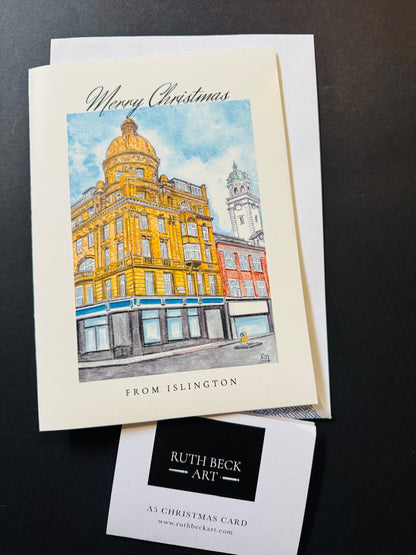 CHRISTMAS CARD - ISLINGTON LYONS TEA HOUSE - A5 Blank card & envelope