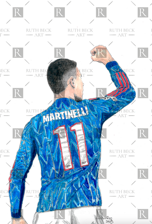 GABRIEL MARTINELLI CELEBRATING CHAMPIONS LEAGUE - PRINT