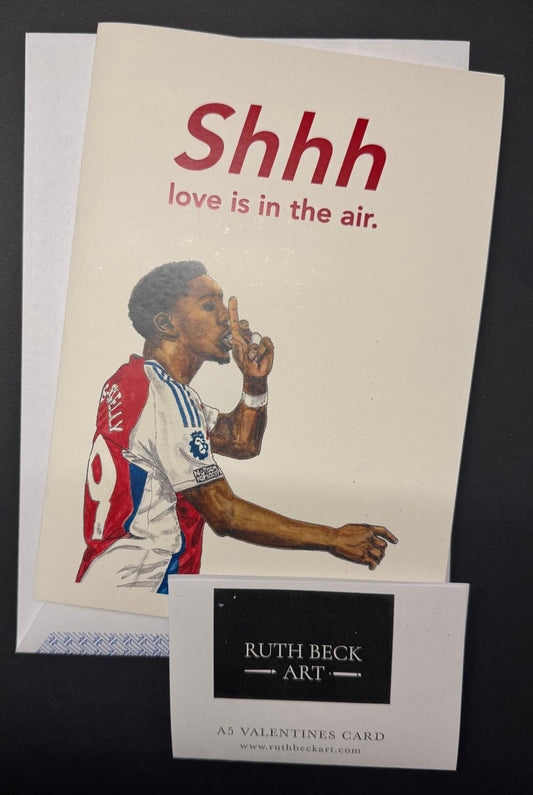 VALENTINES CARD -MLS Shhh Love is in the Air - A5 Blank card & envelope