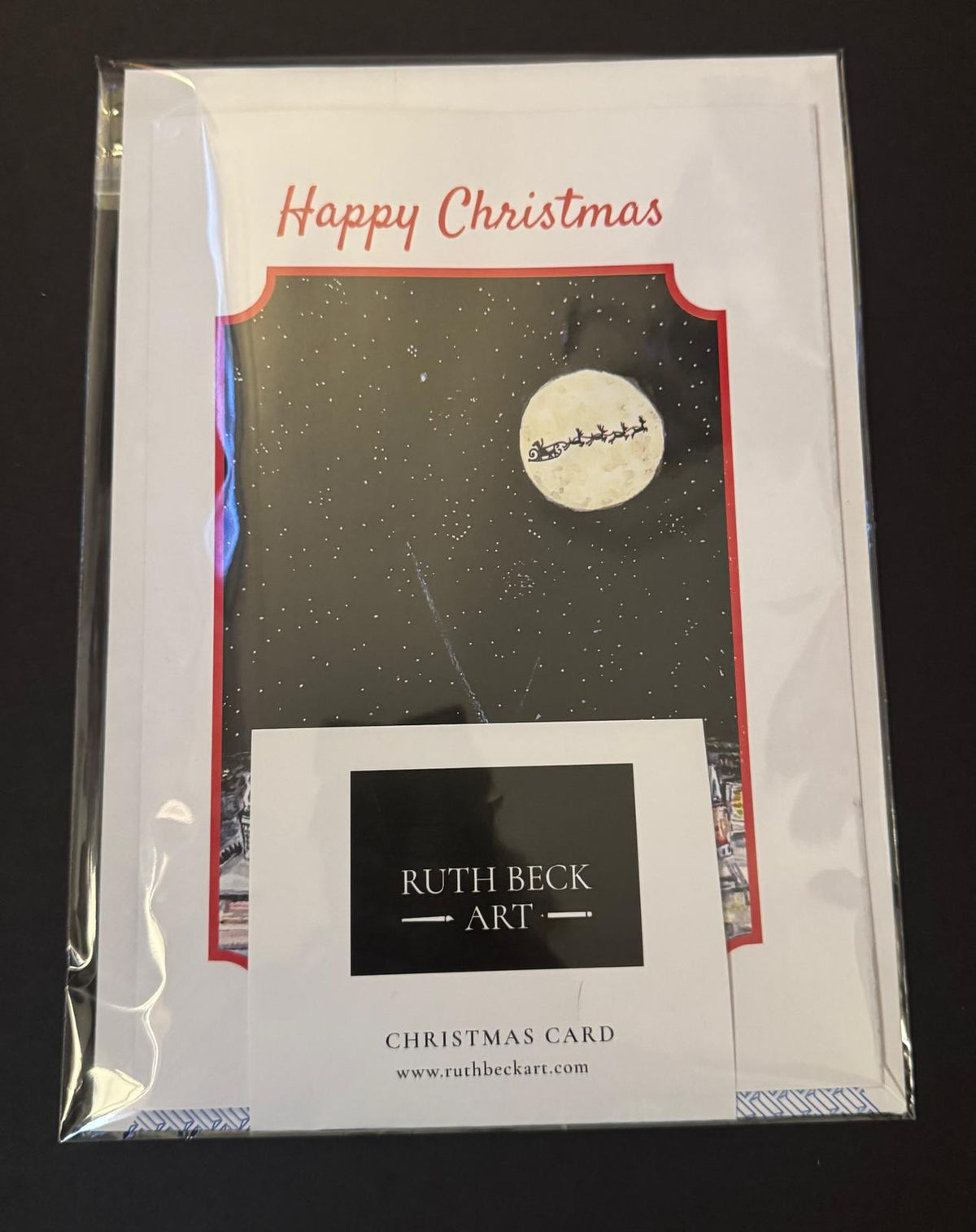 CHRISTMAS CARD - ARSENAL SANTA MOON - A5 Blank card & envelope