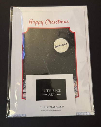 CHRISTMAS CARD - ARSENAL SANTA MOON - A5 Blank card & envelope