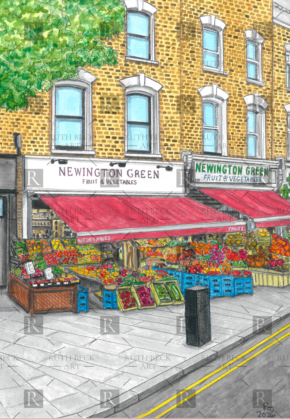 NEWINGTON GREEN GREENGROCERS, ISLINGTON - PRINT
