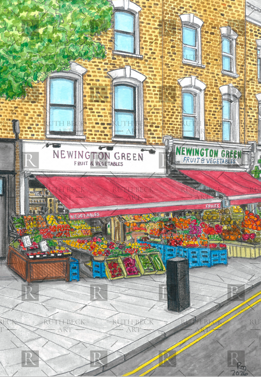 NEWINGTON GREEN GREENGROCERS, ISLINGTON - PRINT