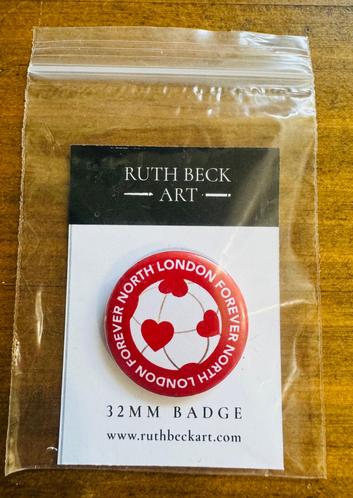 North London Forever Hearts Design - 32mm Button Badge