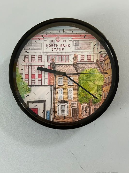 ARSENAL NORTH BANK STAND HOUSES - HIGHBURY - CLOCK