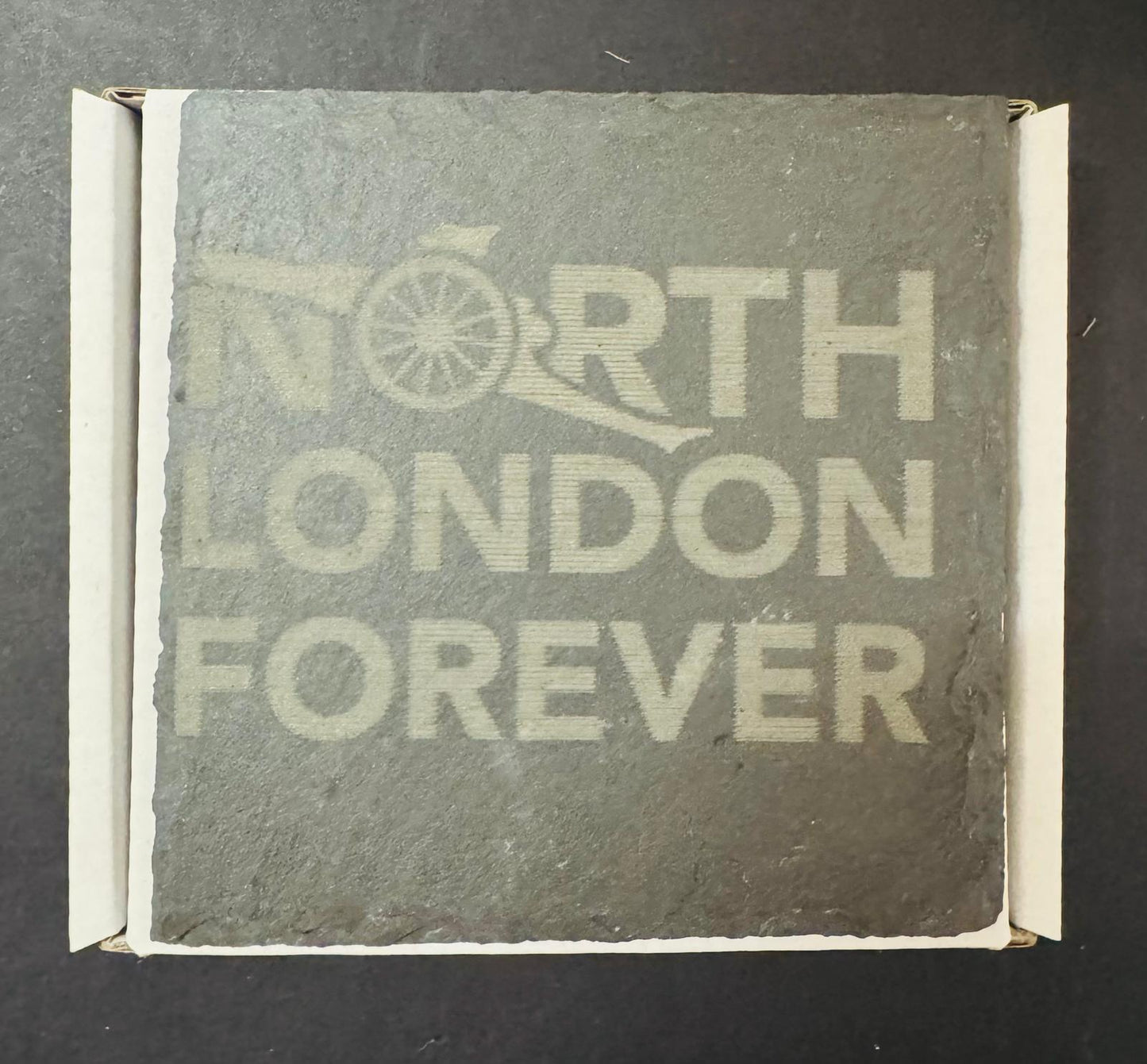 NORTH LONDON FOREVER SLATE COASTER x 1. Charity Donation from Sale