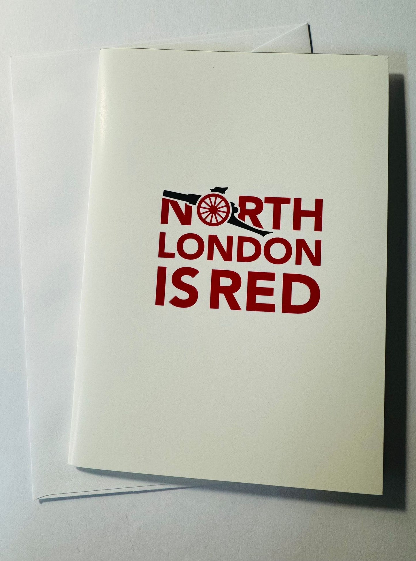 ARSENAL THEMED NORTH LONDON IS RED CARD - A6 Blank card & envelope