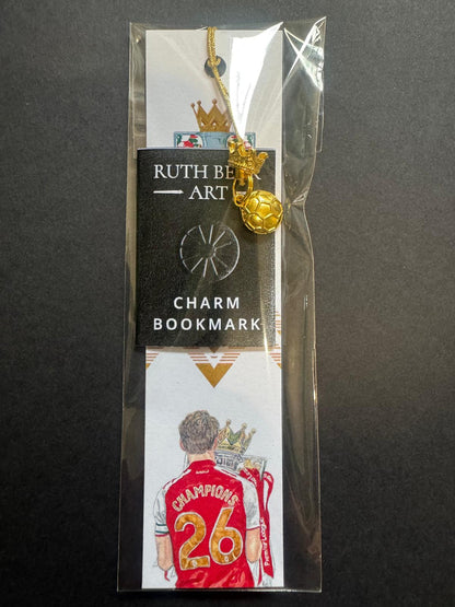 ARSENAL CHAMPIONS BOOKMARKS - With Gold Coloured Metal Charms