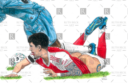 PIERO HINCAPIE PANTS DOWN - ARSENAL - PRINT