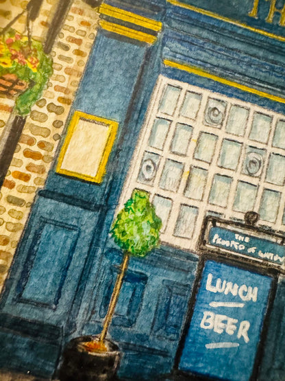 PROSPECT OF WHITBY PUB - ORIGINAL A3 WATERCOLOUR PAINTING