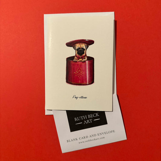 Pug-ettone / A6 Blank Card & Envelope