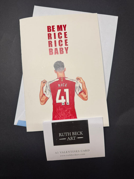 VALENTINES CARD - RICE RICE BABY - A5 Blank card & envelope