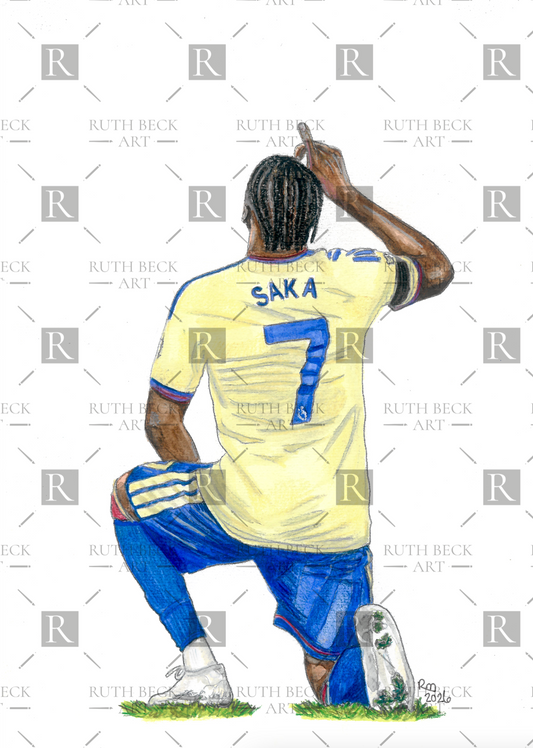 BUKAYO SAKA Vs ASTON VILLA - ARSENAL - PRINT