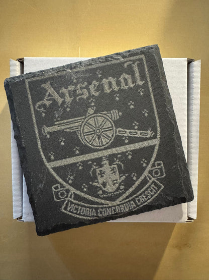 ARSENAL OLD CREST SLATE COASTER x 1. Charity Donation from Sale.