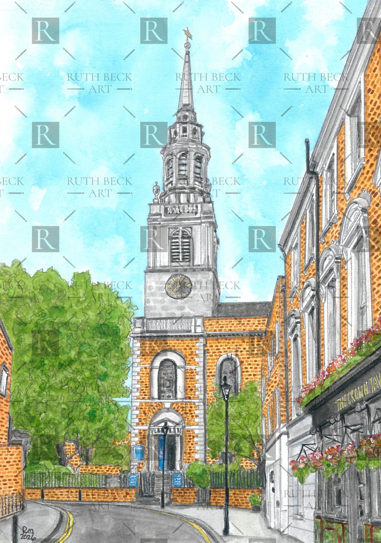 ST JAMES'S CHURCH, CLERKENWELL, ISLINGTON - PRINT