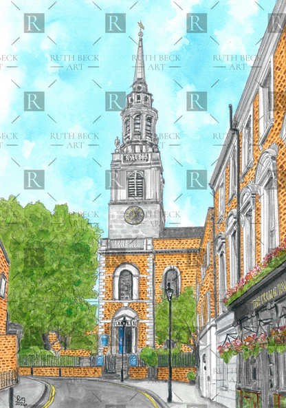 ST JAMES'S CHURCH, CLERKENWELL, ISLINGTON - PRINT