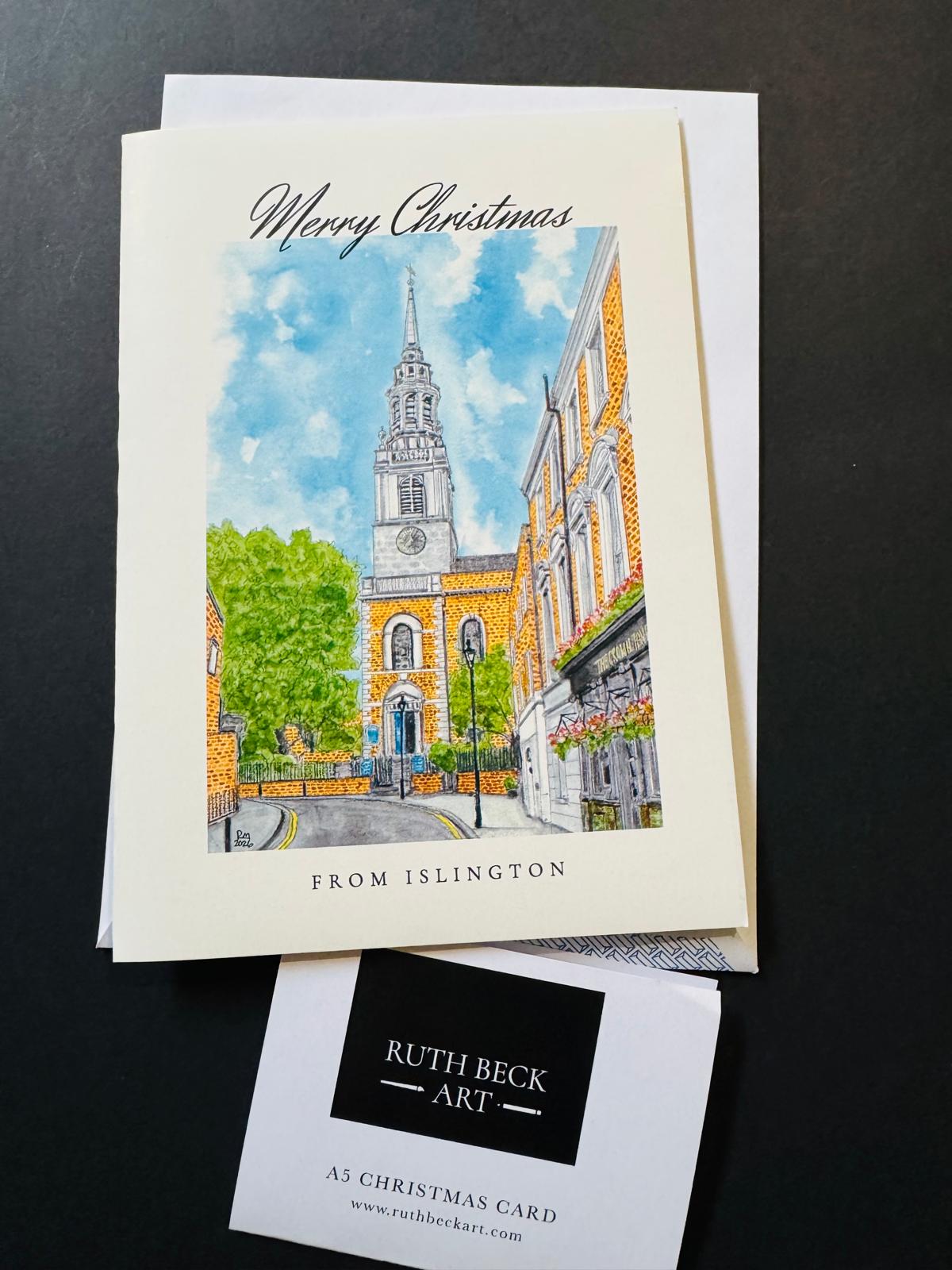 CHRISTMAS CARD - ISLINGTON ST JAMES CHURCH - A5 Blank card & envelope
