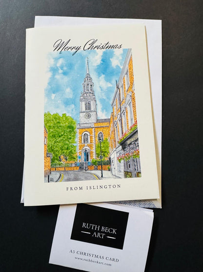 CHRISTMAS CARD - ISLINGTON ST JAMES CHURCH - A5 Blank card & envelope