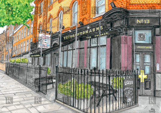 SWIMMER AT THE GRAFTON PUB - PRINT
