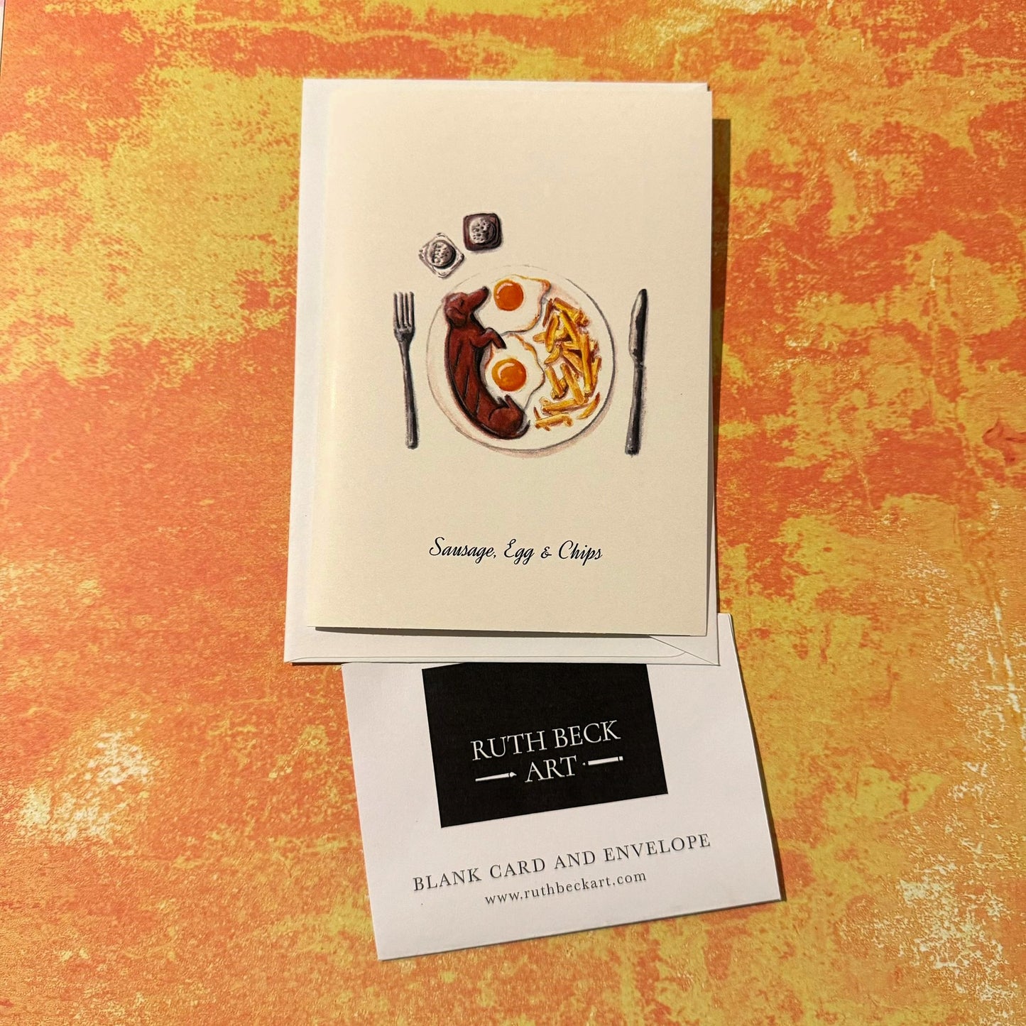 Sausage, Egg & Chips / A6 Blank Card & Envelope