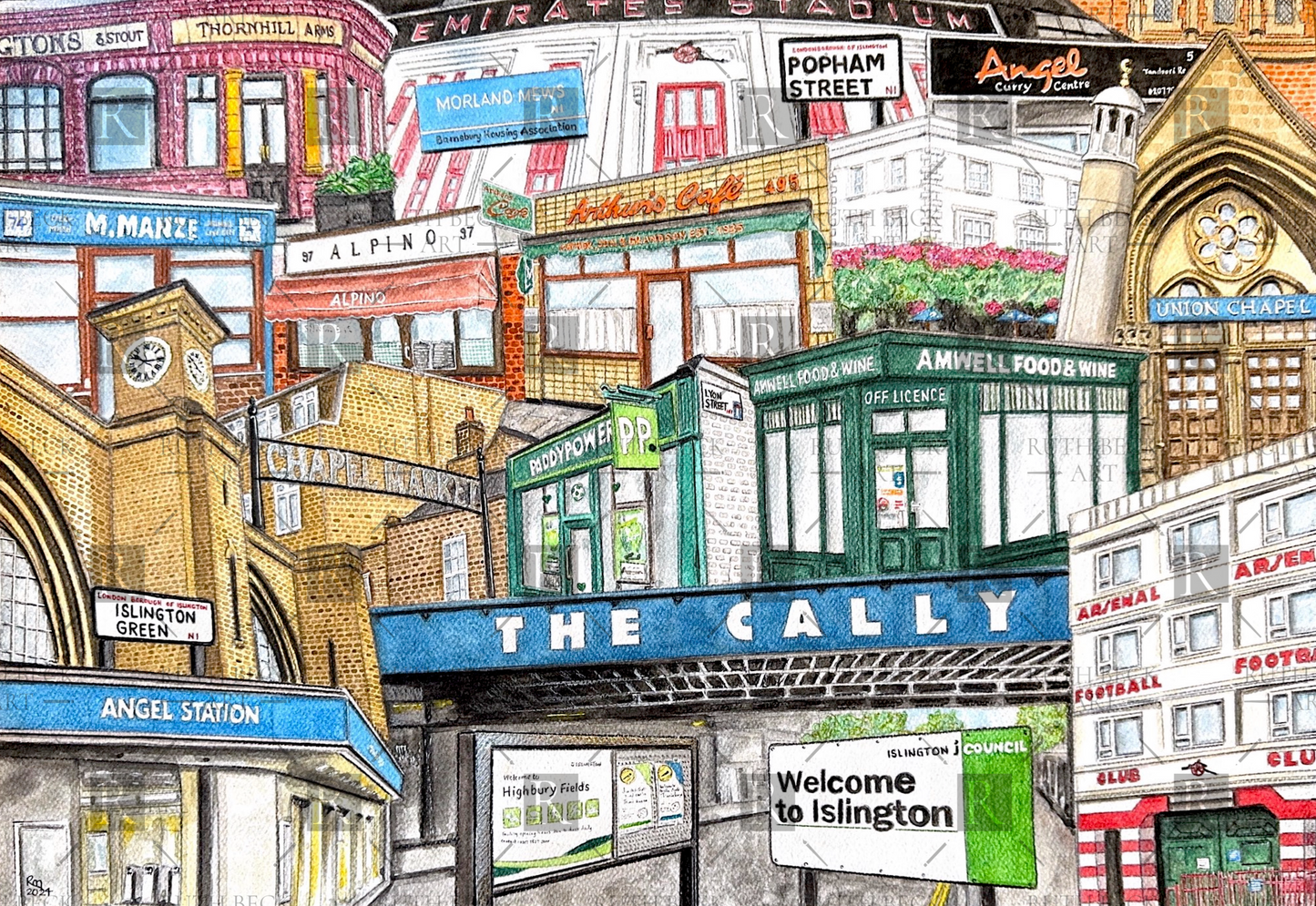 THE ANGEL COLLAGE (NORTH LONDON FOREVER INSPIRED) - PRINT