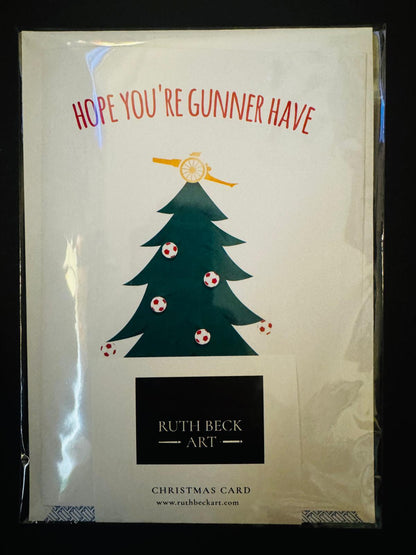 CHRISTMAS CARD - ARSENAL CHRISTMAS TREE - A5 Blank card & envelope