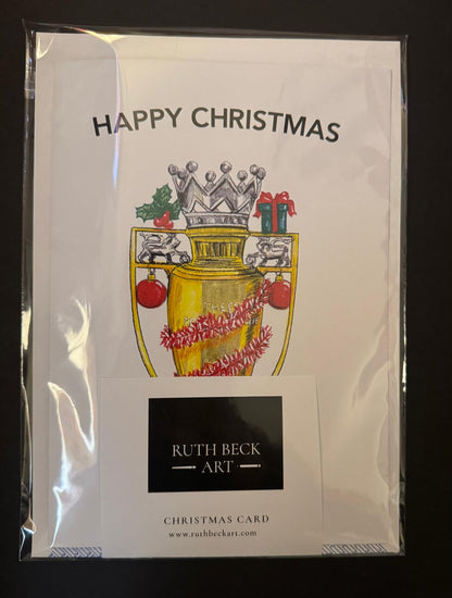 CHRISTMAS CARD - ARSENAL GOLDEN TROPHY - A5 Blank card & envelope